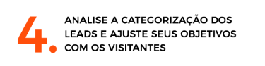 analise as categorização dos leads e ajuste seus objetivos com os visitantes