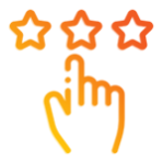 icone mão e estrelas