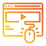 icone de tela e mouse com um play